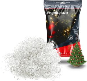 Lametta Engelshaar gelockt 15g - Lametta Silber - Weihnachten Stanniol Deko, Aluminiumoptik
