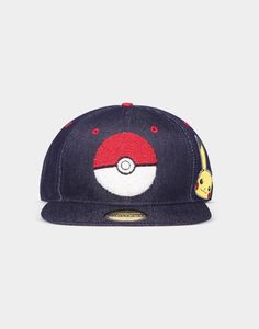Pokemon Baseball Cap Snapback - Denim Pokeball