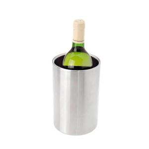 Chladnička na víno z nehrdzavejúcej ocele, 19x12x18 cm, dvojstenná, v darčekovej škatuli, strieborná