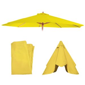 Ersatz-Bezug für Sonnenschirm Lissabon, Sonnenschirmbezug Ersatzbezug, Ø 3,5m Polyester 8 Streben  gelb