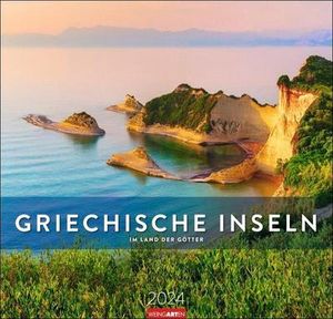 Griechische Inseln Kalender 2024. Großer Wandkalender mit Urlaubsflair: Fotos beliebter griechischer Inseln in einem Fotokalender im Großformat. Griechenland-Kalender