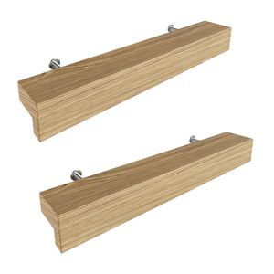 Sossai Holz Möbelgriffe aus Eiche | GAH01 | Lochabstand 96mm, Länge 156mm, 2 Stück