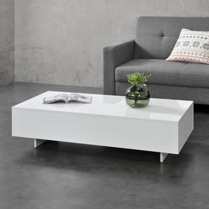 Konferenčný stolík Brunswick Bočný stôl 115 x 55 x 31 cm Rozkladací stôl do obývačky Konferenčný stolík biely [en.casa]