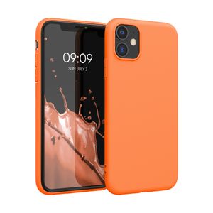kwmobile Hülle kompatibel mit Apple iPhone 11 Hülle - weiches TPU Silikon Case - Cover geeignet für kabelloses Laden - Fruity Orange