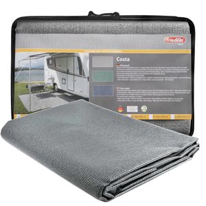 Primaflor Vorzeltteppich COSTA - Grau - 250x300cm - Wasserdurchlässiger, Atmungsaktiver Zeltboden, Markisenteppich für Camping & Caravan