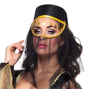 Orientalischer Schleier Hut Fatima mit Gesichtsschleier für Damen