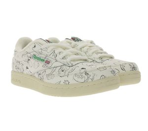 Reebok X Tom & Jerry Club C 85 Kinder Tennis-Schuhe coole Sneaker mit Allover-Print Weiß, Größe:35