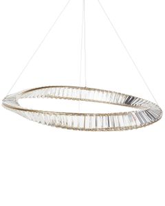 BELIANI Kronleuchter Gold Eisen Pendelleuchte mit Kristallen LED Beleuchtung Glamour Stil