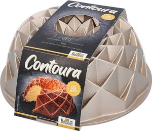 IRKMANN Gugelhupfform Geo-Optik, Ø 23 x H 9,5 cm, Aluguss, Mit Antihaftbeschichtung & Rezept, 88703