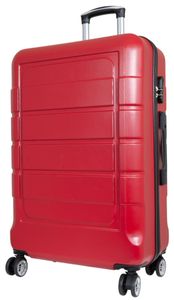 ABS Hartschale Reise Koffer Trolley Gepäck vier 360° Rollen Itzum Rot Gr. XL