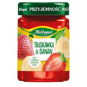 Dżem truskawkowo-bananowy o obniżonej zawartości cukru Herbapol 280 G