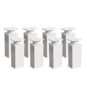 8er Set sossai® moderne Möbelfüße in Weiß 120mm höhenverstellbar Schrankfüße Sockelfüße