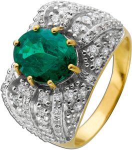 Smaragd Ring Gold 750 grüner Smaragd 2,20ct Brillanten  17