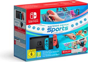 Konzola Nintendo Switch (neónovo modrá/neónovo červená) ? Nintendo Switch Sports Set (vrátane 12-mesačného (365-dňového) jednorazového členstva Nintendo Switch Online)