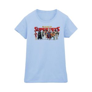 DC Comics - "DC Comics DC League Of Super-Pets Group Logo" T-Shirt für Damen BI18581 (L) (Babyblau)
