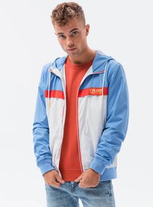 Ombre Clothing Herren Übergangsjacke Firenze blau-weiß M