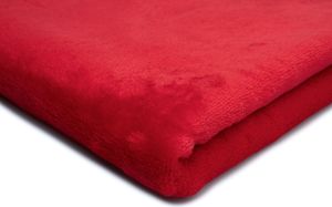 Minkee Plüsch Glatt Zweiseitig Kunstfell Rot 50 x 160 cm