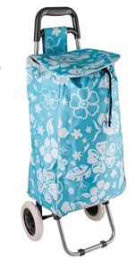 Lex Nákupní taška na kolečkách 30L s motivem květin modrá