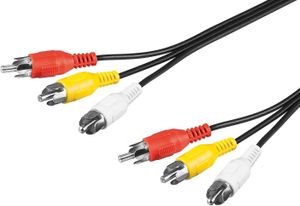Kompozytowy kabel połączeniowy audio-wideo, 3x cinch