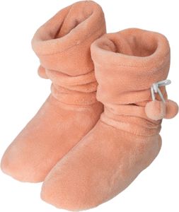 Damen-Fleece-Hausschuhe mit Bommeln - Apricot - 39-42