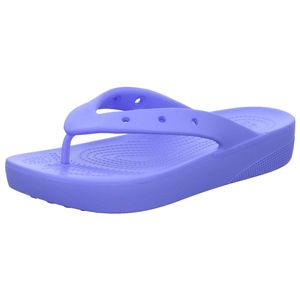 Crocs classic plattform flip Damenschuhe Pantoletten Blau Freizeit, Schuhgröße:42 EU
