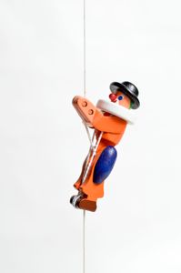 Holzspielzeug Kletterfigur Clown Höhe=6,5 (Kletterseil ca 45 cm)cm NEU