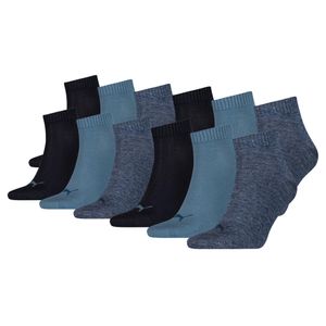 PUMA Unisex Quarter-Socken, 12er Pack - Sneaker, ECOM, Logo, uni Blau 47-49