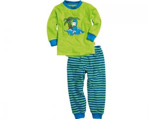 Playshoes Schlafanzug Frottee Dino, in grün, Größe 92