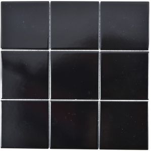 Mosaik Fliese Keramik schwarz matt Fliese WC Badfliese MOS23-0311