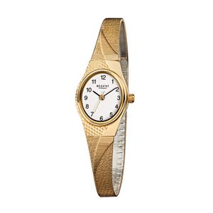 Ocelové dámské hodinky Regent F-622 quartzový náramek zlatý D2URF622