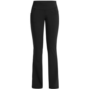 Frauen High Waist Stretch Yoga Hosen Weites Bein Tasche Lässig Ausgestellte,Farbe:Schwarz,Größe:XL