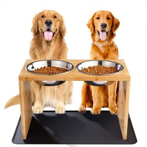 Hundenapfständer mit 2 großen Edelstahl Näpfer Hundenapf Grosse Hunde für mittlere & größere Hunde