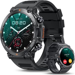 Smartwatch Herren mit Telefonfunktion,1.39" HD Fitnessuhr, Militär Smart Watch mit Blutdruck-,SpO2,Pulsuhr, GPS Schrittzähler, 120 Sportmodi,Uhren