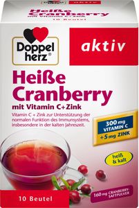 Doppelherz | Heiße Cranberry mit Vitamin C + Zink | 10 Beutel