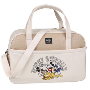 DISNEY Mickey Mouse and Friends Beige geprägte Reisetasche, groß, geräumig 48x32x16 cm