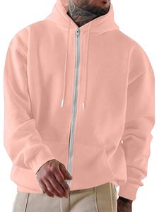 Herren Strickjacken Outwear Reißverschluss Up Hoodies Regelmäßig Fit Sweatshirt Casual Rosa,Größe EU XL