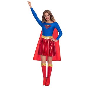 Supergirl - "Classic" Kostüm-Kleid - Mädchen SG33616 (158-164) (Rot/Blau)