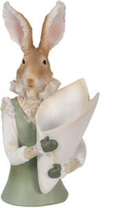 Clayre & Eef Figúrka králika 16x13x30 cm béžová Polyresin