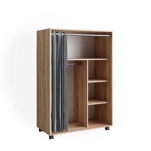 Vicco Kleiderschrank Doros, 100 x 146.6 cm offen rollbar, Sonoma