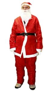 HAAC 5-teilig Weihnachtsmann Kostüm Fleece Weihnachtsmütze Nikolaus Weihnacht