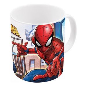 Kubek ceramiczny Spiderman Great Power czerwony niebieski (11,7 x 10 x 8,7 cm) (350 ml)