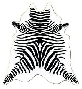 große südamerikanische Rinderfelle, Kuhfelle, weiß bedruckt mit Zebra-Zeichnung, seidig glänzendes Fell, ca. 3 m²