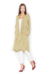 Figl Kleid, modischer Schnitt in Morgenmantel-Optik ohne Verschluss , Farbe:Oliv, Größe:40