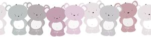 Lovely Kids selbstklebende Kinderzimmer Bordüre Cute Bears rosa grau weiß 5,00 m x 0,155 m