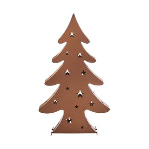 Kobolo świecznik na tealight świecznik na lampion dekoracja drzewa - CHRISTMAS - wykonany z metalu - wygląd rdzy - 3 tealighty - XL - świąteczna dekoracja zimowa do domu