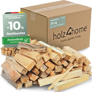holz4home® podpalovací dřevo 30 kg I délka polen cca 15 cm I dřevo do krbu, na gril nebo BBQ I podpalovací dřevo měkké dřevo komínový podpalovač podpalovač na grilování troud