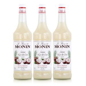 Monin Sirup Cocos 1L - Cocktails Milchshakes Kaffeesirup (3er Pack)