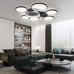 Kronleuchter  LED Deckenleuchte  Deckenlampe Dimmbar & Fernbedienung 7 Ring Lüster    Wohnzimmer Schlafzimmer Flur Küche Design