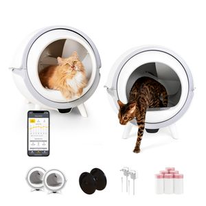KatzenRobo Sparset - 2X Vollautomatische und selbstreinigende Katzentoilette, Katzenklo - Perfekte Hygiene für mehrere Katze - XXL