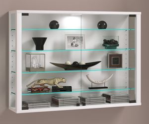 VCM Wandvitrine Hängevitrine Glasvitrine Wand Schaukasten Vitrine Glas Vitrosa L Weiß